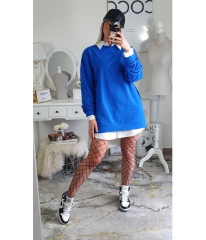Royal blue sweatshirt dress