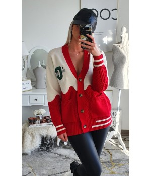 Cardigan thick red school