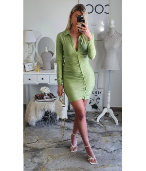 Robe chemise vert pastel