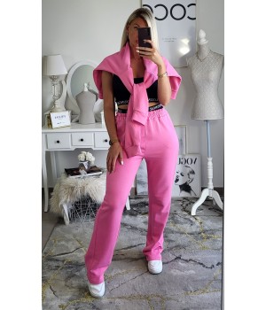 Thick flared pink jogging set