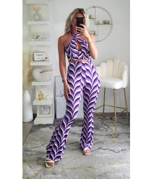 Purple flare pants set