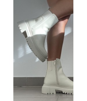 Bottines beige simili