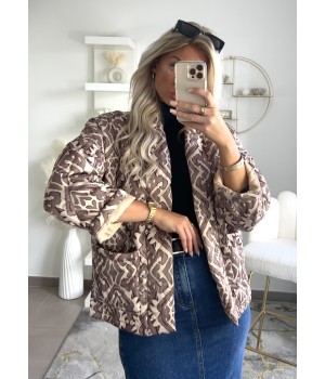 Veste loose choco/beige