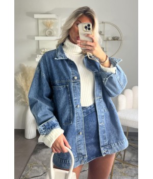 Veste denim brut oversize