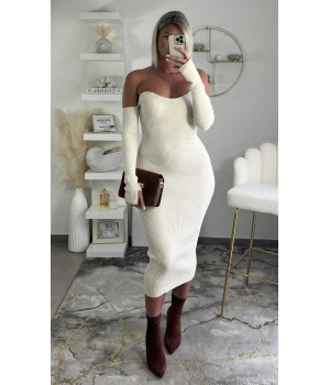 Nude ribbed corset dress