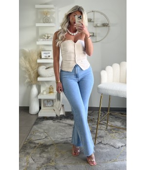 Jeans flare taille haute...