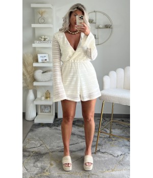 Crème crochet playsuit