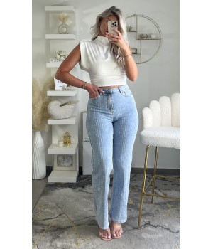 Stretch mom jeans with...
