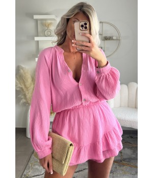 Pink cotton gas playsuit
