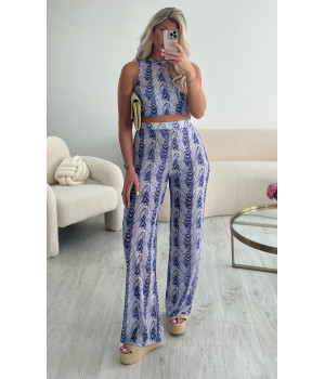 Blue tulle top
