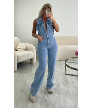 Sleeveless jean jumpsuit new arrivals