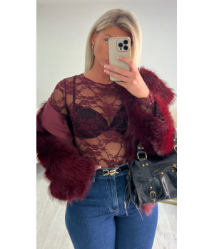 Body dentelle burgundy