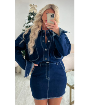 Raw seam jeans skirt