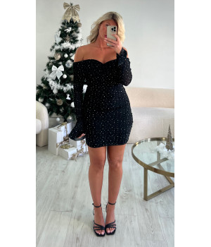 Dress strass bardot