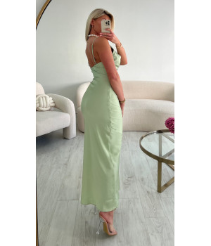 Robe longue vert sauge