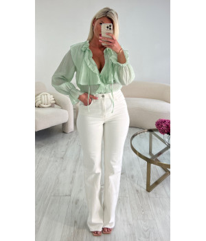 Jeans blanc extra long