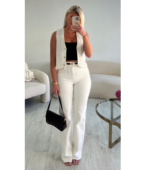 Top boléro jeans blanc