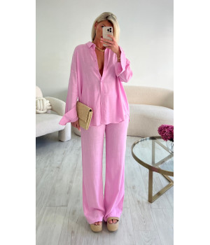 Pantalon lin rose