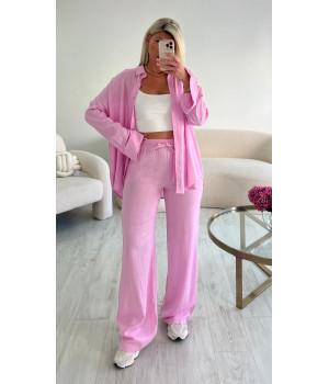 Pantalon lin rose