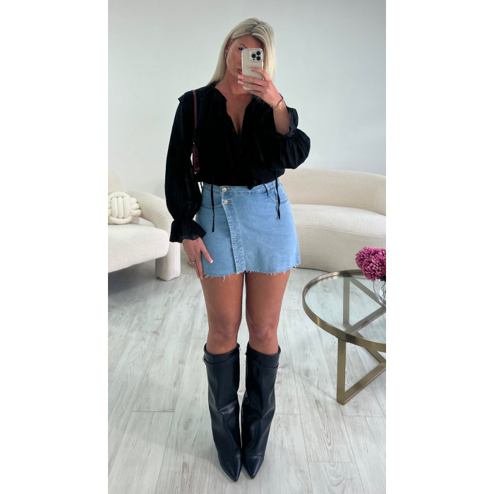 Jupe short denim blue