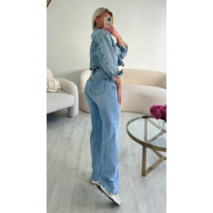 Jeans bleu wide leg