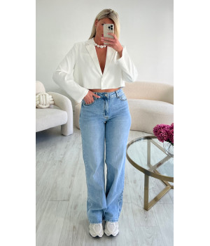 Jeans bleu wide leg