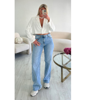 Jeans bleu wide leg