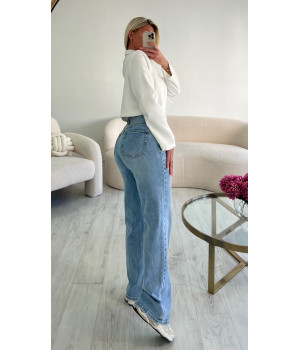 Jeans bleu wide leg