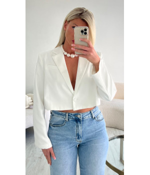 Blazer court blanc