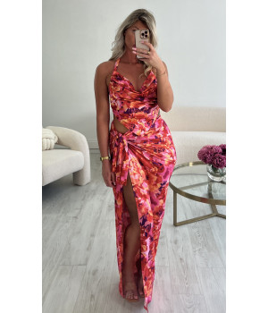 Ensemble jupe longue fleuri...