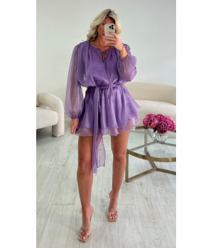 Robe tulle brillante lila