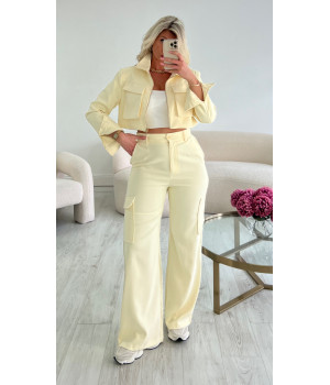 Premium pastel yellow cargo...