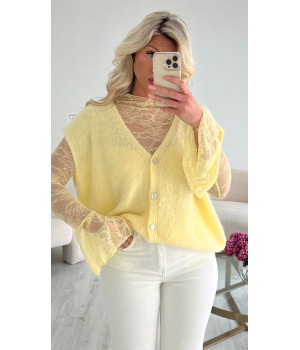 Pastel yellow sleeveless...