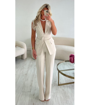 Pantalon crème couture...
