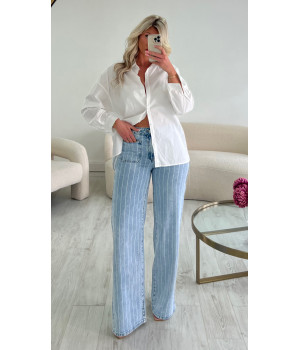 White striped jeans