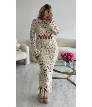 Premium beige crochet skirt...