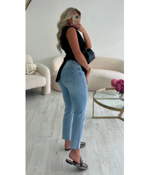Jeans droit mom taille...