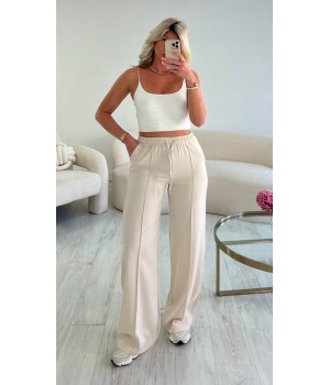 Beige casual couture trousers