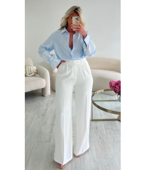 White/blue embroidered...