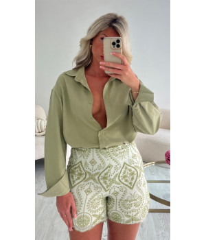 Chemise loose kaki