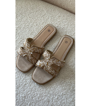 H jewelry gold flip-flops