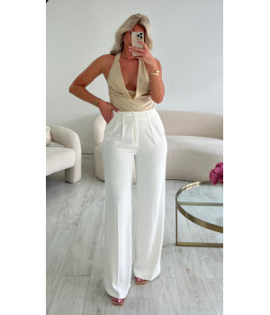 Gold backless cowl top