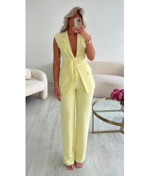 Sleeveless lemon fitted blazer