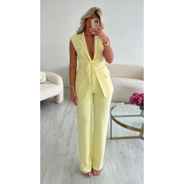 Blazer jaune sans manches