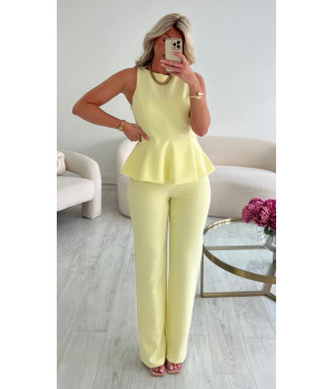 Top péplum citron