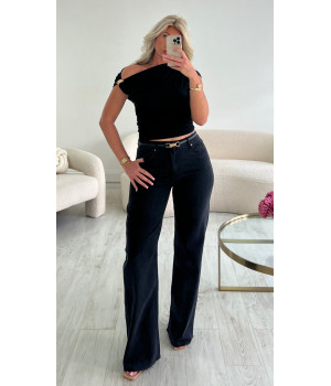 Jeans extra long évasé noir
