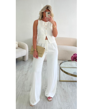 Top boléro blanc détails dorés