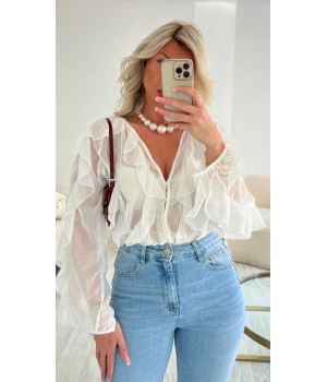Chemise mousseline blanc