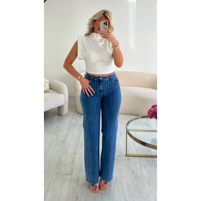 jeans brut rayures