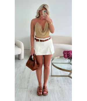 Jupe short white ceinture...